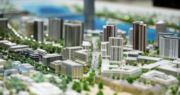 Ein Maßstabsgetreues Modell Einer Modernen Stadt Für Ein Projekt Mp4 — Stockvideo