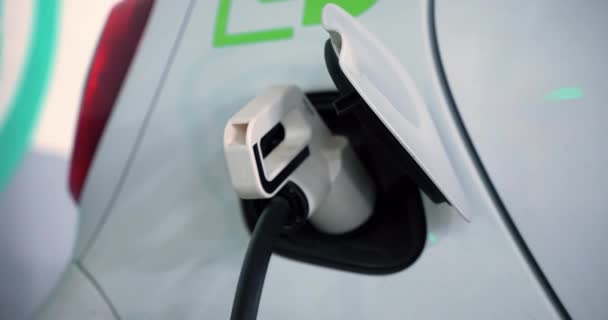 Opladen Van Een Elektrisch Voertuig Met Een Netlader Mp4 — Stockvideo