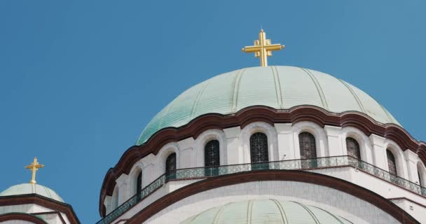 Orthodox Church Large Dome Large Golden Cross — Video