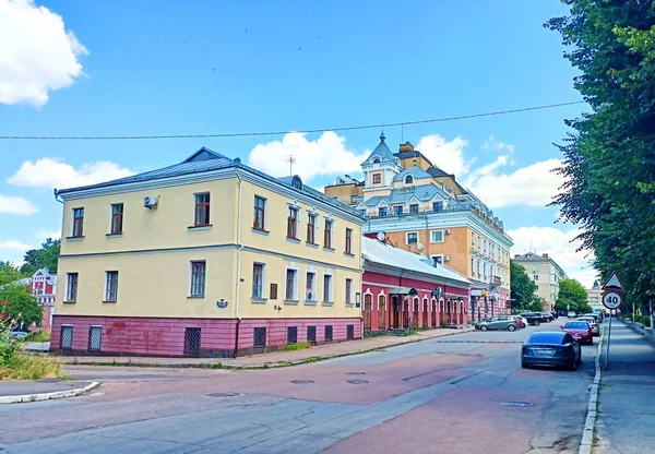 Panorama Ancient Restored Houses Small Street Old Part City Central —  Fotos de Stock