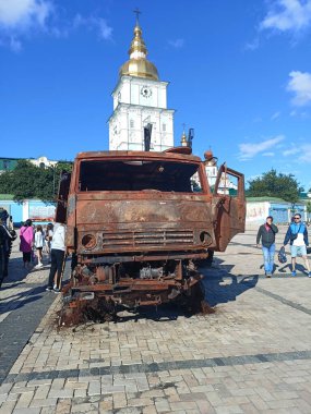 An exhibition of the destroyed military equipment of the Russian invaders in the city center, which reminds every guest of the capital of the bloody war in the east of Ukraine with the world aggressor.