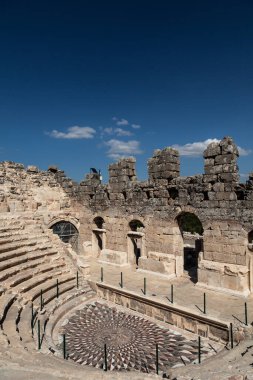 Golhisar, Burdur, Türkiye - 15 Eylül 2019: Medusa mozaiği Kibyra, Türkiye