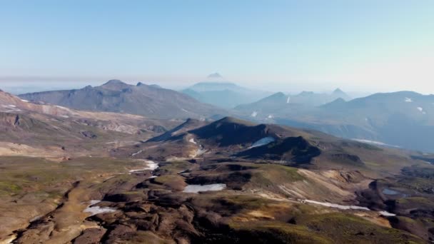Panorama of volcanoes from high — Video Stock