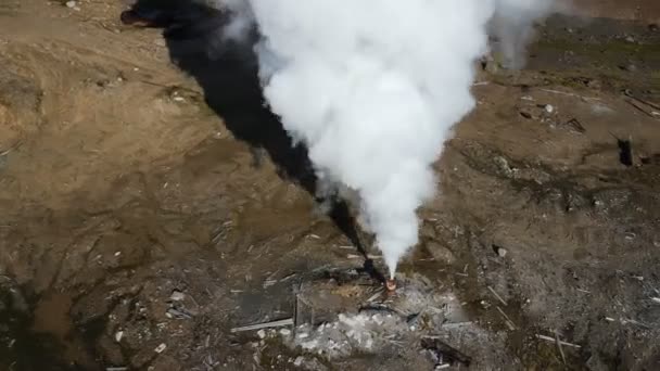 Steam from a volcano power plant — Stockvideo
