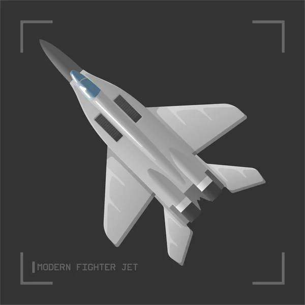 现实的现代空战喷气式战斗机Mig — 图库矢量图片