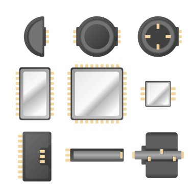 Mikro elektronik elementler, elektronik, bağlantılar, nanoelektronik teknolojisi. mikroişlemci, kapasitörler.