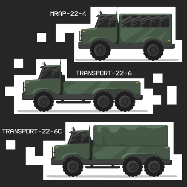 Transport Motorisé Des Forces Armées Mrap Combat Transport Blindé — Image vectorielle