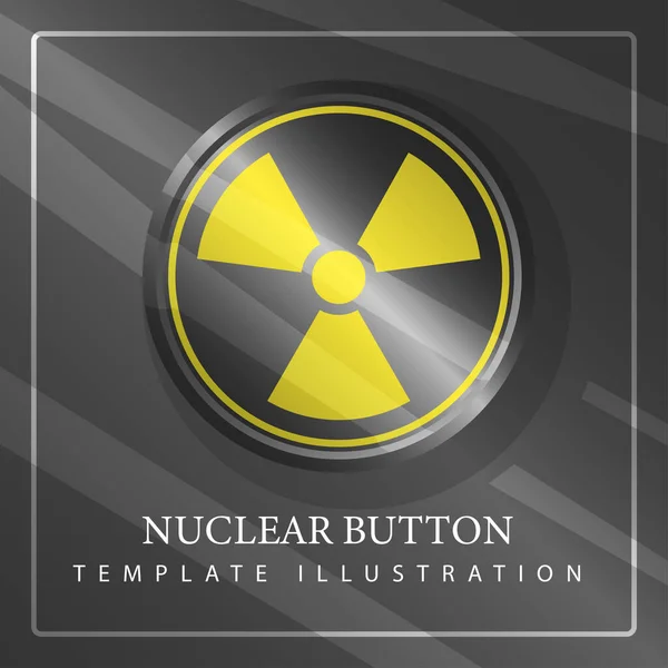 Realistisk Kärnvapenknapp Modern Metallic Gradient Design Mall Med Text — Stock vektor