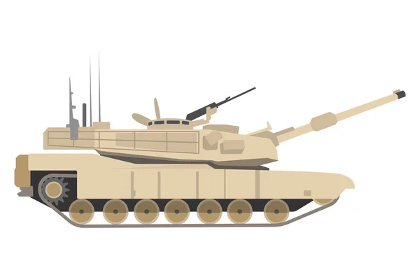 Geïsoleerde Realistische Moderne Army Hoofdgevechtstank Abrams Zware Aanvalswapens — Stockvector