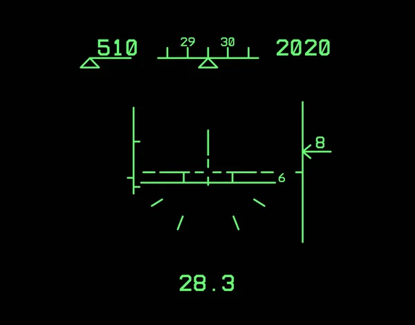 Isolated Realistic Hud Navigation Interface Modern Combat Supersonic Aircraft Mig — 图库矢量图片