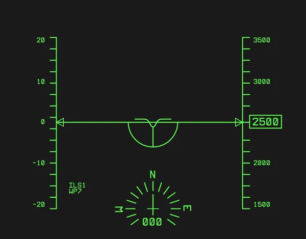 Interface Pilote Avion Moderne Sur Fond Isolé Atout Pour Jeu — Image vectorielle