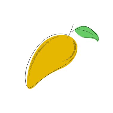 Beyaz arkaplanda izole edilmiş vektör mango meyvesi