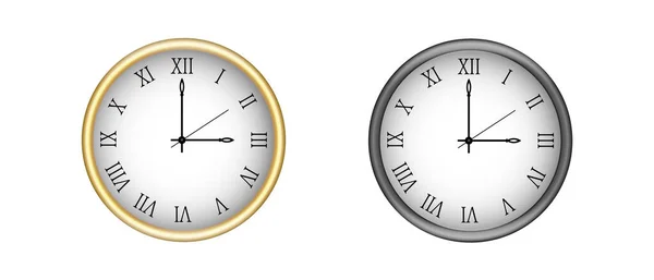 Light Dark Wall Office Clocks Icon Set Mac Branding — Image vectorielle