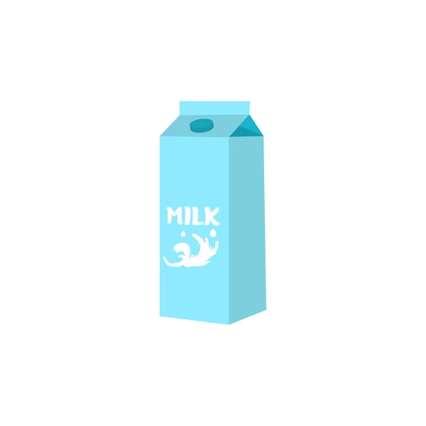Icono Caja Leche Vectorial Ilustración Productos Lácteos Estilo Dibujos Animados — Vector de stock