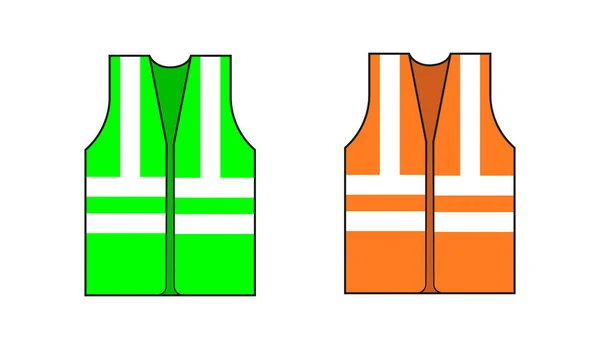 Safety Jacket Security Icon Vector Life Vest Yellow Visibility Fluorescent — Stockvektor