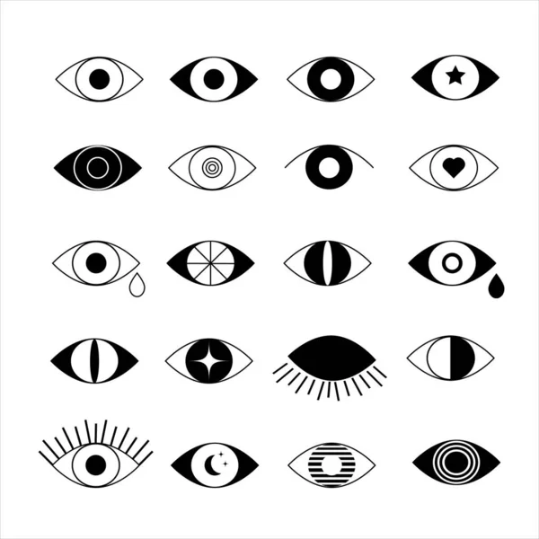Optical Icon Eye Eyeball Eyelash Human Look Medicine Open Outline — Vector de stock