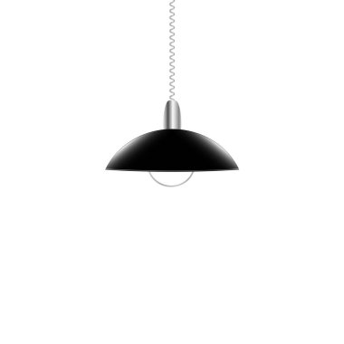 Retro pendant lamp in black design, vector