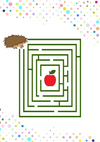 Maze Game Kids Solution Vector Illustration — Vector de stock