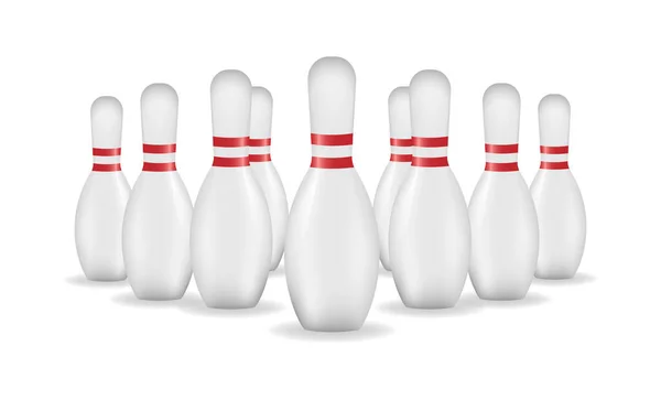 Group of bowling pins isolated on white background, vector