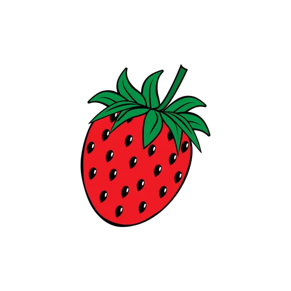 Strawberry Vector Illustration Icon Logo Strawberry — Vector de stock