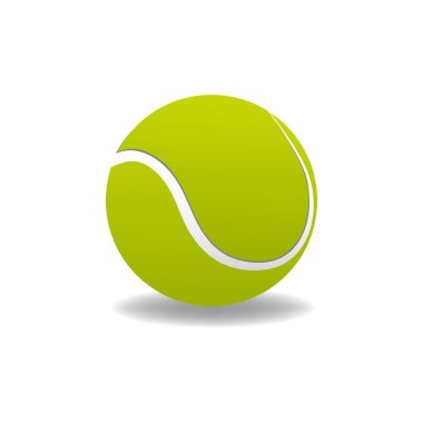 gerçekçi tenis topu ile anahat beyaz zemin üzerine