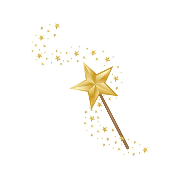 Magic Wand Multicolored Stars Vector — Stock Vector