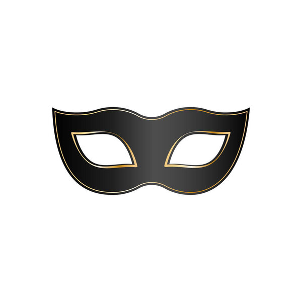 Vector illustration of black and gold mask