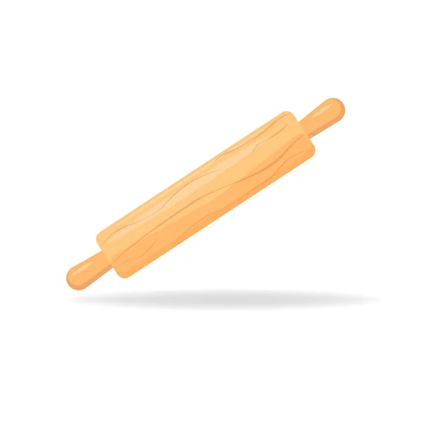 Vector Rolling Pin Icon Closeup Isolated White Background Design Template — Stock Vector