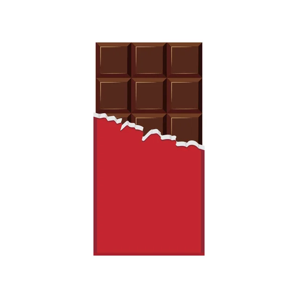 Cioccolato Bar Illustrazione Vettoriale Isolato Sfondo Bianco — Vettoriale Stock