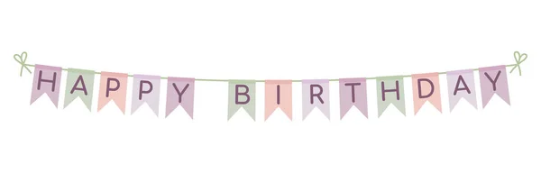 Bandeiras Bunting Banner Com Letras Feliz Aniversário —  Vetores de Stock