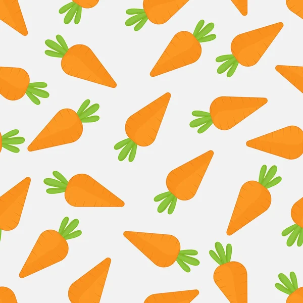 Карикатурная Морковь Орнаментом Бесшовный Узор Пасхальный Фон Плоский Дизайн Овощные — стоковый вектор
