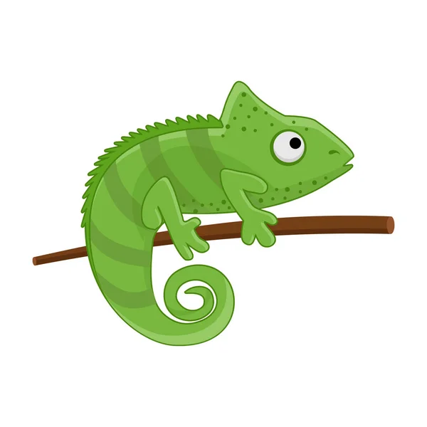 Chameleon Cartoon Vector Art Illustration — Vetor de Stock