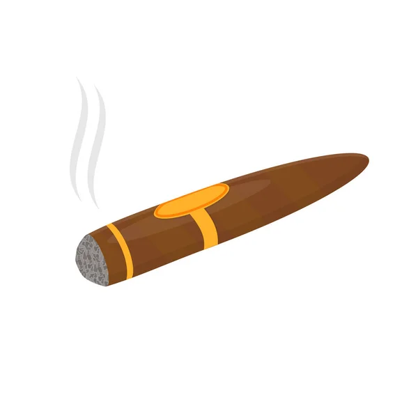 Colorful Cartoon Lighted Cigar Wild West Themed Vector Illustration Vector — Vetor de Stock