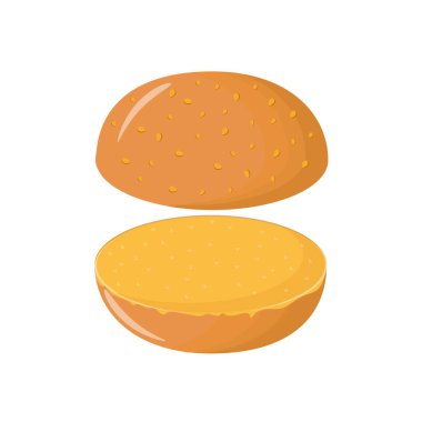 Beyaz arka planda hamburger ekmeği. vektör