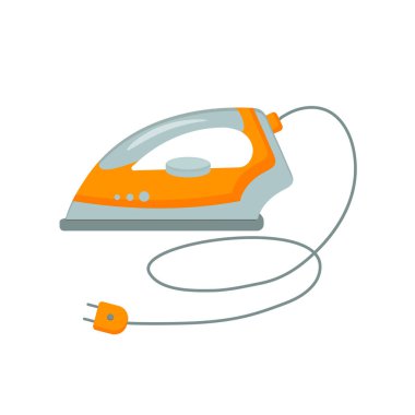 Elektrikli ütü ikonu. Web tasarımı için ev elektrikli demir vektör simgesinin düz çizimi