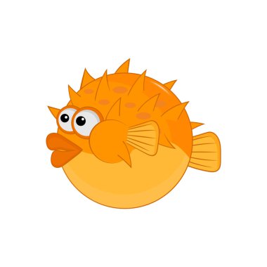 Cute puffer fish cartoon.Vector