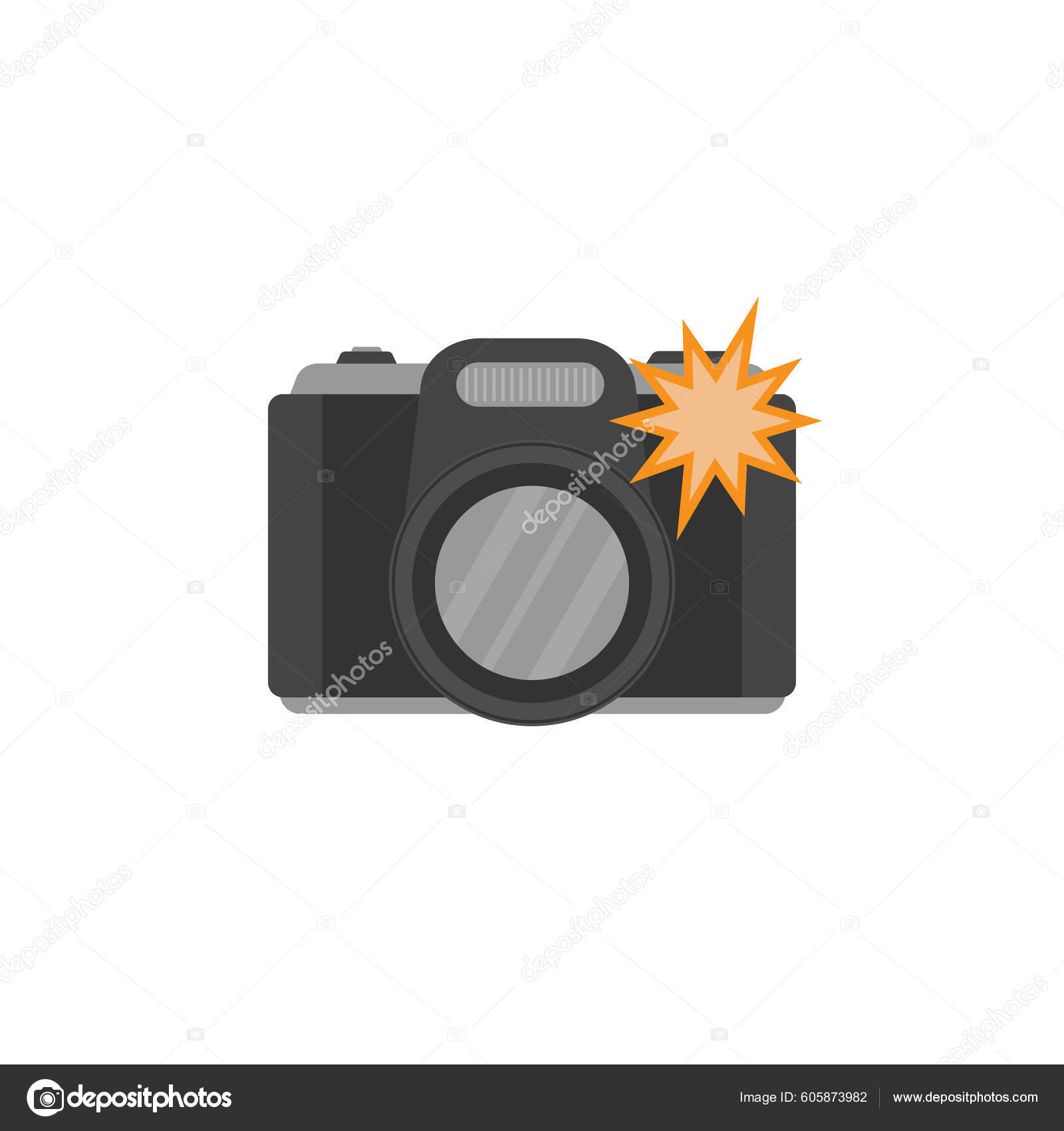Camera Flash Light Vector Isolated Icon Photo Camera Emoji Illustration