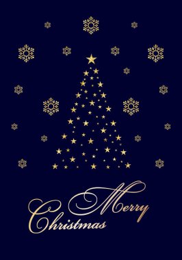 Altın parıltılı Noel ağacı. Tatil geçmişi. Mutlu Noeller.