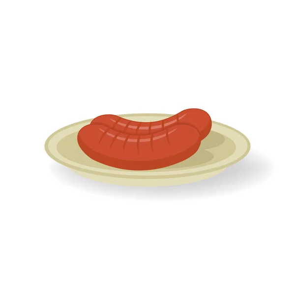 Breakfast Grilled Sausage Icon Cartoon Breakfast Grilled Sausage Vector Icon — Stock Vector