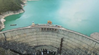 flight over the Inguri hydroelectric power station in Georgia