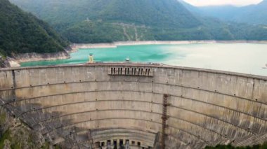 flight over the Inguri hydroelectric power station in Georgia