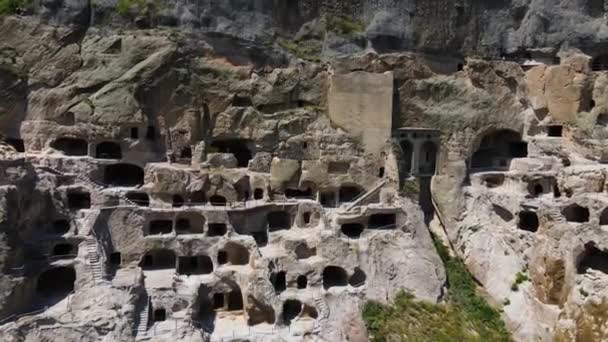 Drone flight near the cave monastery complex of Vardzia. — Video