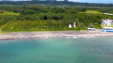 flight over the Black Sea near Shequitili Arboretum in Georgia