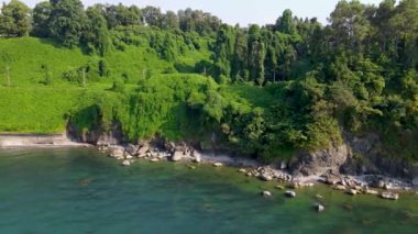 flight over the Black Sea green cape and botanical garden Batumi Georgia