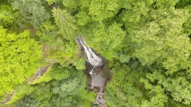 Drone Shot Van Waterval Merisi Drone Schiet Een Spiraal Hoge — Stockvideo