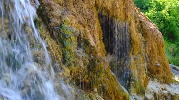 Cachoeira Forma Coração Região Racha Georgia Cachoeira Amor Imagens Alta — Vídeo de Stock