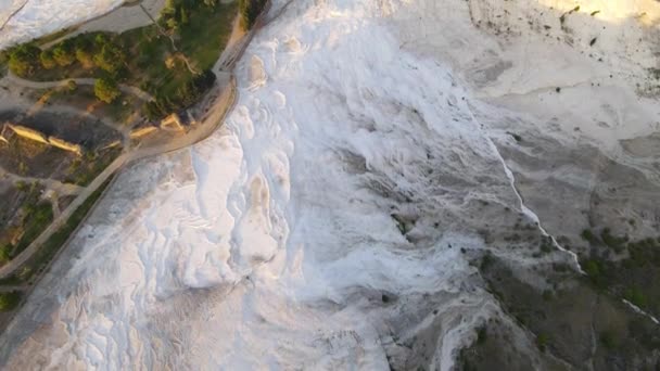 Pamukkale Turquía Imágenes Aéreas Aviones Tripulados Uno Los Sitios Naturales — Vídeo de stock