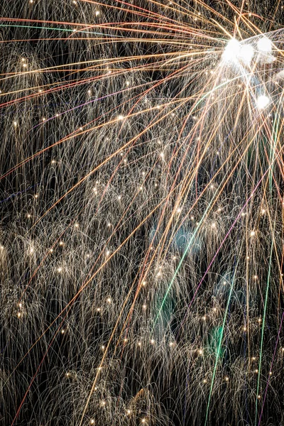 Light Lines Fireworks Dark Sky Celebration — Fotografia de Stock