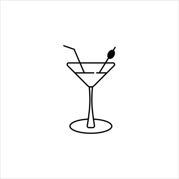 Cocktail Pictogram Vector Symbool Illustratie — Stockvector