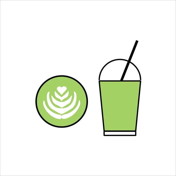 Matcha Tea Icon Vector Illustration — Stockvector